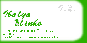 ibolya mlinko business card